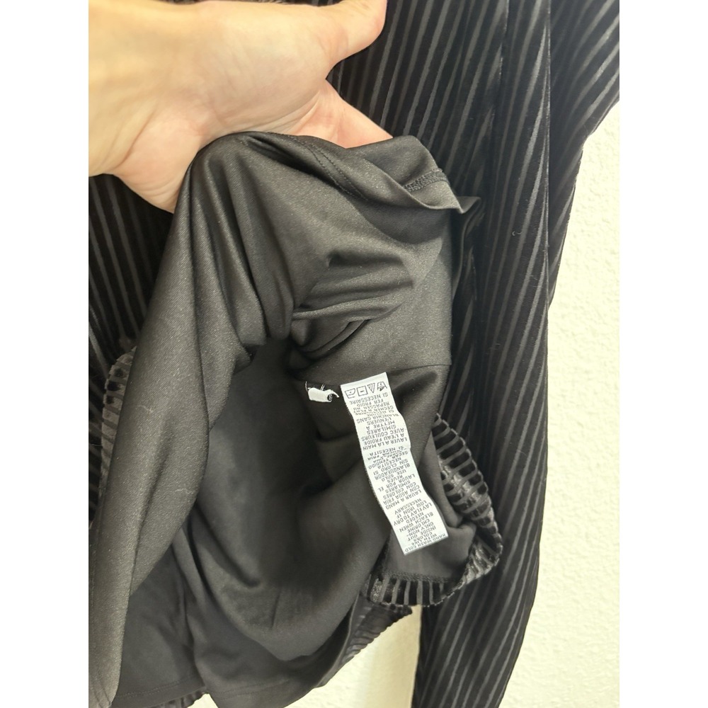 Calvin Klein Black Velvet Corduroy Womens Large Cold‎ Shoulder Long Sleeve Shirt - Picture 5 of 8